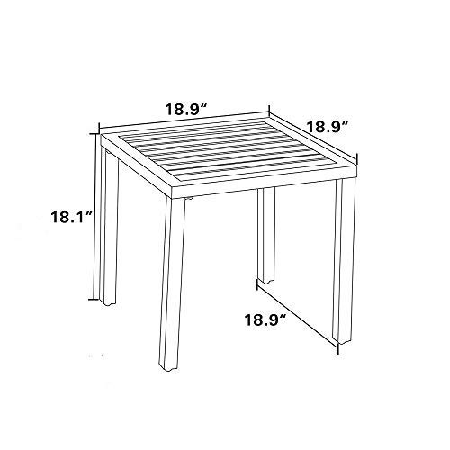 PHI VILLA Black Patio Table Metal Square Coffee Tea Bistro Table Small