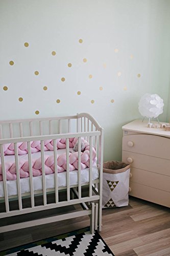 LOAOL Baby Crib Bumper Knotted Braided Plush Nursery Cradle Decor Newborn Gift Pillow Cushion Junior Bed Sleep Bumper (2 Meters, Pink)