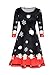 Dongpai Women's Christmas Santa Claus Party Dress Casual Long Sleeve Round Neck Tunic Dress