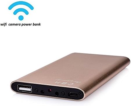 Focuskylife Wi-Fi Spy Camera Power Bank 1080P Wireless Hidden Camera Portable DVR Nanny cam, Real time Video Remote View Motion Activated support Smartphone App [ ios/android ], Gold