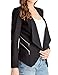 GRAPENT Women's Open Front Draped Asymmetric Side Zip Business Blazer Jacket