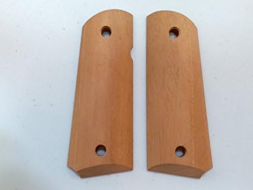 Grippped 1911 Officer Compact Size Smooth Natural Merbau Wood Grips Handmade No Finish No Stain Finish Yourself Fits Smith Wesson Kimber Colt Ruger Sig Etc.