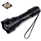 UniqueFire T20 IR 850nm Zoomable Focus LED Infrared Flashlight丨 38MM Lens Adjustable Illuminator Torch for Night Vision Scopes - 3 Switching Modes with Memory Function