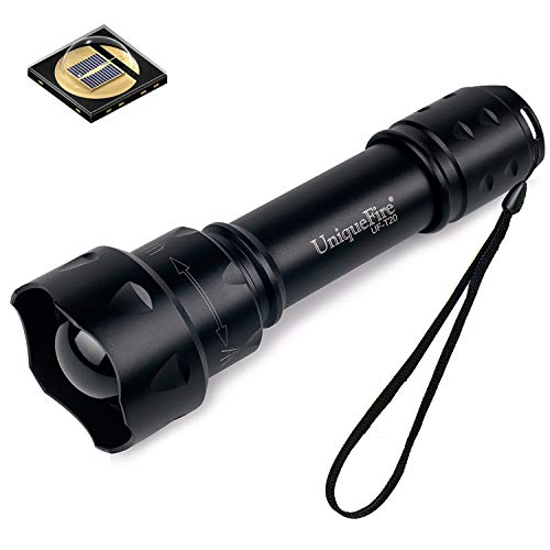 UniqueFire T20 IR 850nm Zoomable Focus LED Infrared Flashlight丨 38MM Lens Adjustable Illuminator Torch for Night Vision Scopes - 3 Switching Modes with Memory Function