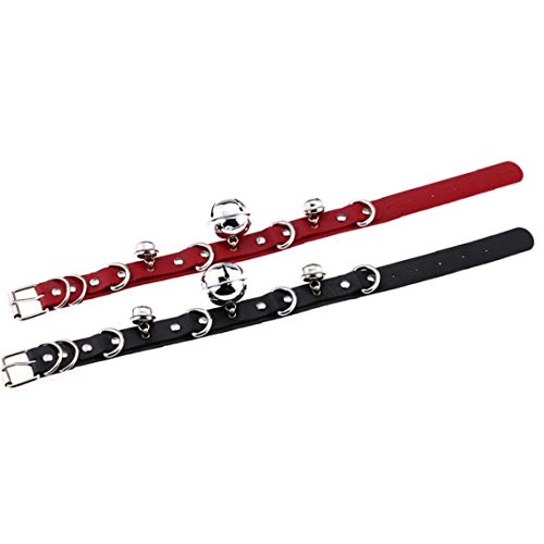 Pelle-Choker-Collare-di-Cuoio-Clavicola-Collana-Cintura-con-Bells-Jewelry