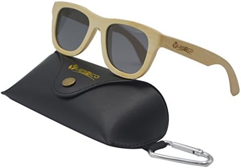 YUESHICO Fashion Retro Vintage 100% Bamboo Frame Handmade Bamboo Sunglasses,Grey Color