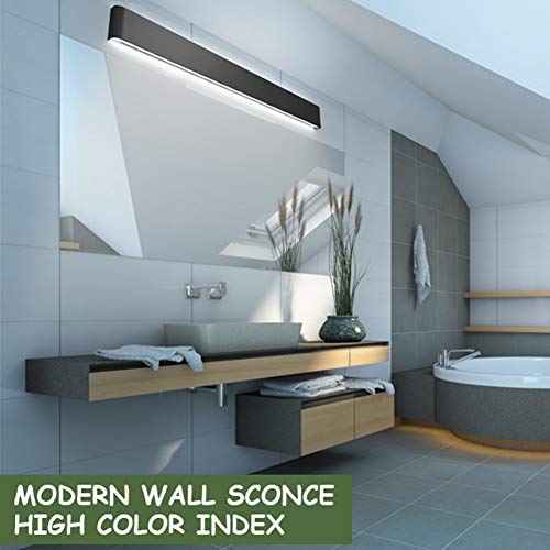 Aipsun 43.3in/40W Modern Black Vanity Light Fixtures LED Black Bathroom Wall Light Up and Down ...