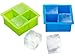 Kuuk Silicone Large Ice Cube Mold Tray (Twin Pack) Blue and Green