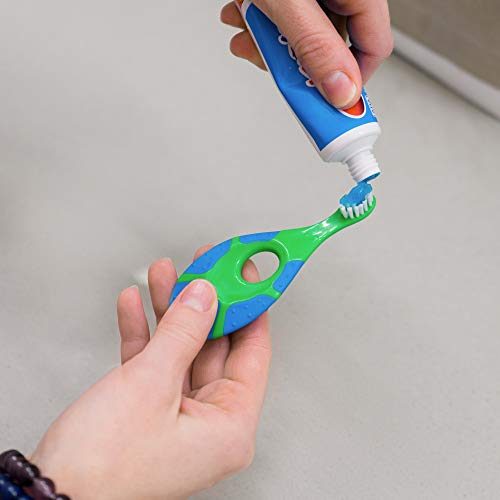 Baby/Toddler Small Teether Toothbrushes 4-Pack, Oral Hygiene, Blue and Green