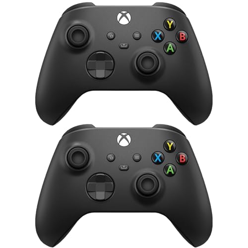 Microsoft Xbox Core Wireless Controller 2-Pack Bundle – Carbon Black – Xbox Series X|S, Xbox One, and Windows Devices (Renewed)