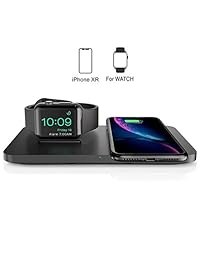 Seneo Dual 2 en 1 cargador inalámbrico con soporte de carga iWatch, modo de soporte nocturno para iWatch Series 4 3 2, 7,5 W carga rápida para iPhone XR XS Max Xs X 8 8P y AirPods nuevos (sin cable iWatch)