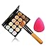 Usstore Concealer Contour Palette + Water Sponge Puff + Makeup Brush Makeup Face Powder Blusher Toothbrush Curve Foundation Brush For Women Lady by Usstore