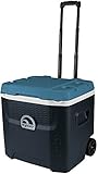 Igloo Max Cold Quantum Roller Cooler, Jet Carbon/Ice Blue/White, 52 quart