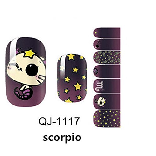 1 Set Pleasantness Popular Hots Nails Art Stickers Heat-Resistant Wraps Stencil DIY Polish Decals Model Style QJ-09