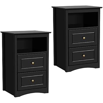 South Shore Furniture 10449 Gramercy 1 Drawer Nightstand Pure Black Home Nightstands