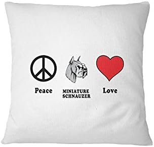 MINIATURE SCHNAUZER DOG Peace Love Sofa Bed Home Decor Pillow Cover Pillow &amp; Cover Set RENJUNDUN