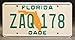 Miami Vice / Sonny Crockett’s Ferraris / ZAQ 178 + AIF 00M *Metal Stamped* Vanity Prop License Plate Combo