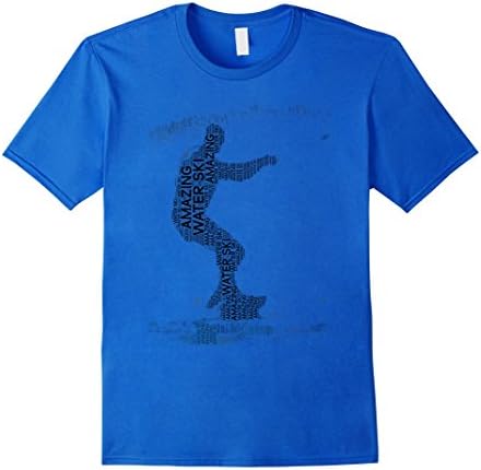 Mens Waterski Water Ski Skier Word Art T-Shirt Medium Royal Blue