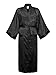 Swhiteme Men's Kimono Robe, Large/X-Large, Black