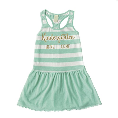 Bump and Beyond Designs Girls 1st Day of Kindergarten Dress, Preschool Graduation Outfit (5T) Green - Thumbnail 5