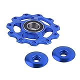 Kwok 11Tooth MTB Ceramic Bearing Jockey Wheel Pulley Road Bicycle Bike Derailleur (Blue)