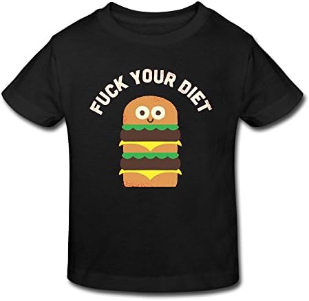 Yuying Fck Your Diet Girls&Boys T-shirts For 2-6 Years Old 2 Toddler Black