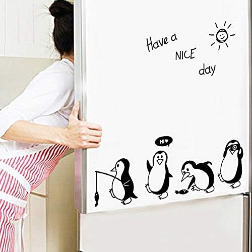 Prevently Home Artwork Wall Stickers, Havea Nice Day Cute Penguin Sticker Fridge Kitchen Fridge Wall Stickers Art
