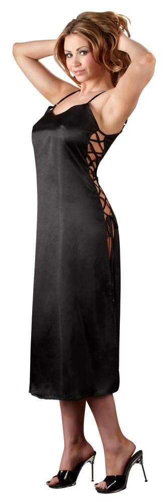 Cottelli Collection Long Sexy Dress Negligee, Black