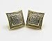 Fellocoo Men's 14k Gold Large Solid Square Kite Shaped Screw Back Stud Earrings