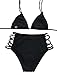 Sherry007 Women's Sexy High Waisted Cut Out Bikini Halter Strappy Swimsuit Swimwear (US 8, Black)