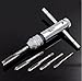 Forsun T-Handle Ratchet Tap Wrench with 5pcs M3-M8 Machine Screw Thread Metric Plug Tap