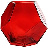 CYS EXCEL Glass Geometric Vase, Prism Vase, Honeycomb Vase (H-6", Open 3.2", 1PC)