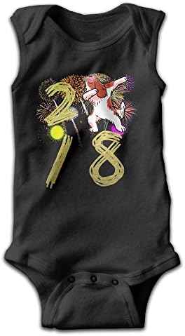 Honey8wood Unisex Infants Dabbing Dog Chinese New Year Funny Bodysuits Rompers Outfits 100% Cotton 3M Baby Shower Gifts