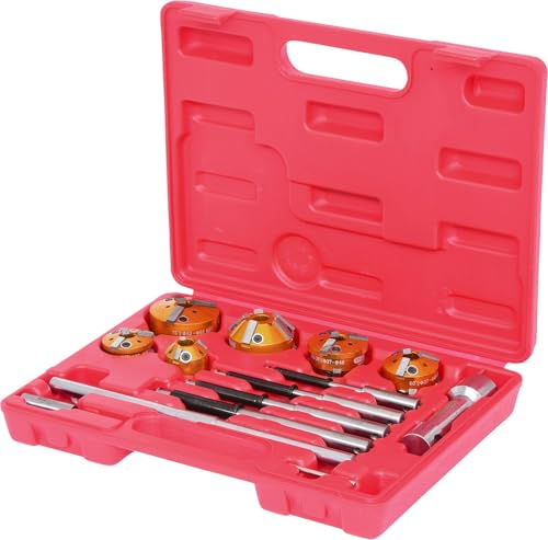 KS Tools 150.3570 universal valve milling set for cutting valve seats, 11 pieces.