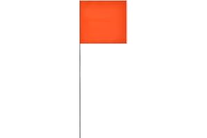 Swanson Tool Co FOR15100 2.5-Inch by 3.5-Inch Marking Flags with 15-Inch Wire Staffs, Orange, 100-Pack