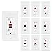 [10 Pack] BESTTEN Tamper-Resistant GFCI Outlet Receptacles (15Amp 125Volt), LED Indicator, Wallplates and Screws Included, ETL Certified, White