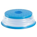 Ouchan Collapsible Microwave Plate Cover Colander Strainer for Fruit Vegetables,BAP Free and Non-toxic (Blue)