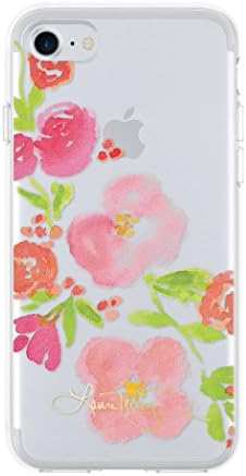 Laura Trevey iPhone 7 Case, Clear Tough Case [Protective] Cover fits Apple iPhone 7 - Diagonal Floral Pink Multi