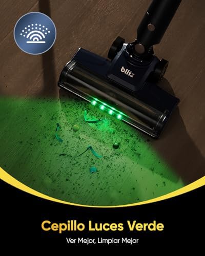 V12 Aspirador Sem Fios 58KPa/50 Min/500ml, Aspirador Sem Fios, Fácil de Limpar, Bateria Removível, Leve e Acessórios Multiusos, Aspirador Vertical Stick para Pavimentos/Alcatifas/Cabelo/Carro