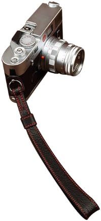 Black Handmade Genuine Leather Camera Wrist Strap cam2022 for Fuji Sony Leica Olympus