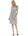 PattyBoutik Women Faux Wrap A Line Dress (Ivory and Black 27 Small)