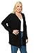 Pastel by Vivienne Women's Long Sleeve Jersey Plus Size Cardigan XX-Large Black