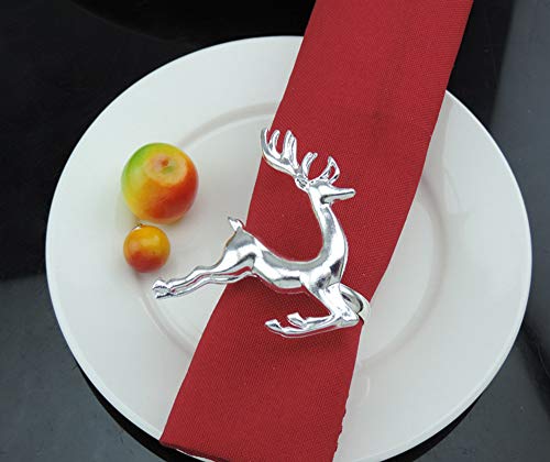 Napkin Rings Set, Christmas Elk Chic Napkin Rings for Place Settings, Wedding Receptions, Christmas, Thanksgiving and Home Kitchen Dining Table Linen Accessories (Set of 2)