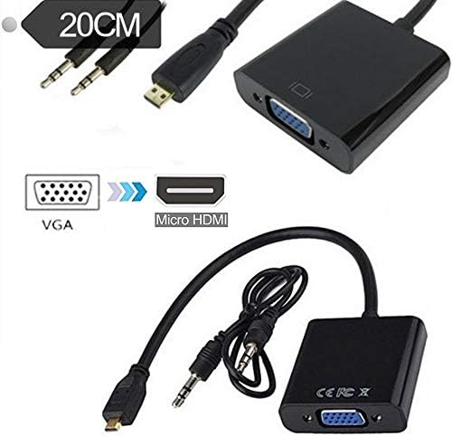 Micro Hdmi To Vga変換アダプタ ー音声出力あり 1080p Mirco Usbケーブル付 Active