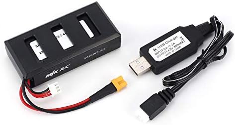 LasVogos XT-30 7.4V 1300mAh Li-po Battery with Charger for RC Quadcopter MJX B6/B8