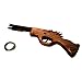 Longji Wooden Elastic Rubber Band Double Barrel Elongated Shotgun Toy Gun 5 Rapid Shots