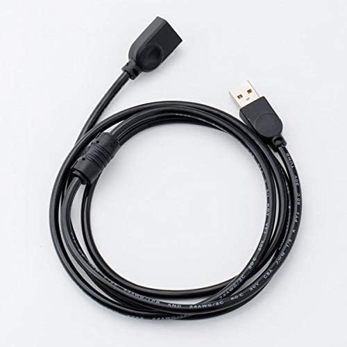 USB 2.0 A-Male to A-Female Extension Cable with 1.5 m / 4.9 Feet for PC Laptop, Card Reader, Keyboard, Printer, Scanner, Camera etc.-Black