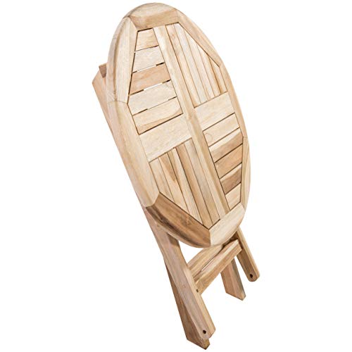 MACOShopde by MACO Möbel Raburg Garten-Beistelltisch RUND in Natur - Teak-Holz, 50 cm Durchmesser, 50 cm hoch – Bild 3