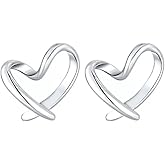 StyleJella Dainty Solid 925 Sterling Silver Tiny Minimalist Heart Stud Earrings for Women - Rose Gold/Gold/Silver Small Love Heart Hypoallergenic Stud Earrings Jewelry