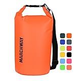 MARCHWAY Floating Waterproof Dry Bag 5L/10L/20L/30L, Roll Top Sack Keeps Gear Dry for Kayaking, Rafting, Boating, Swimming, Camping, Hiking, Beach, Fishing (Orange, 30L)